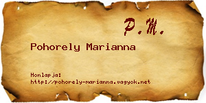 Pohorely Marianna névjegykártya